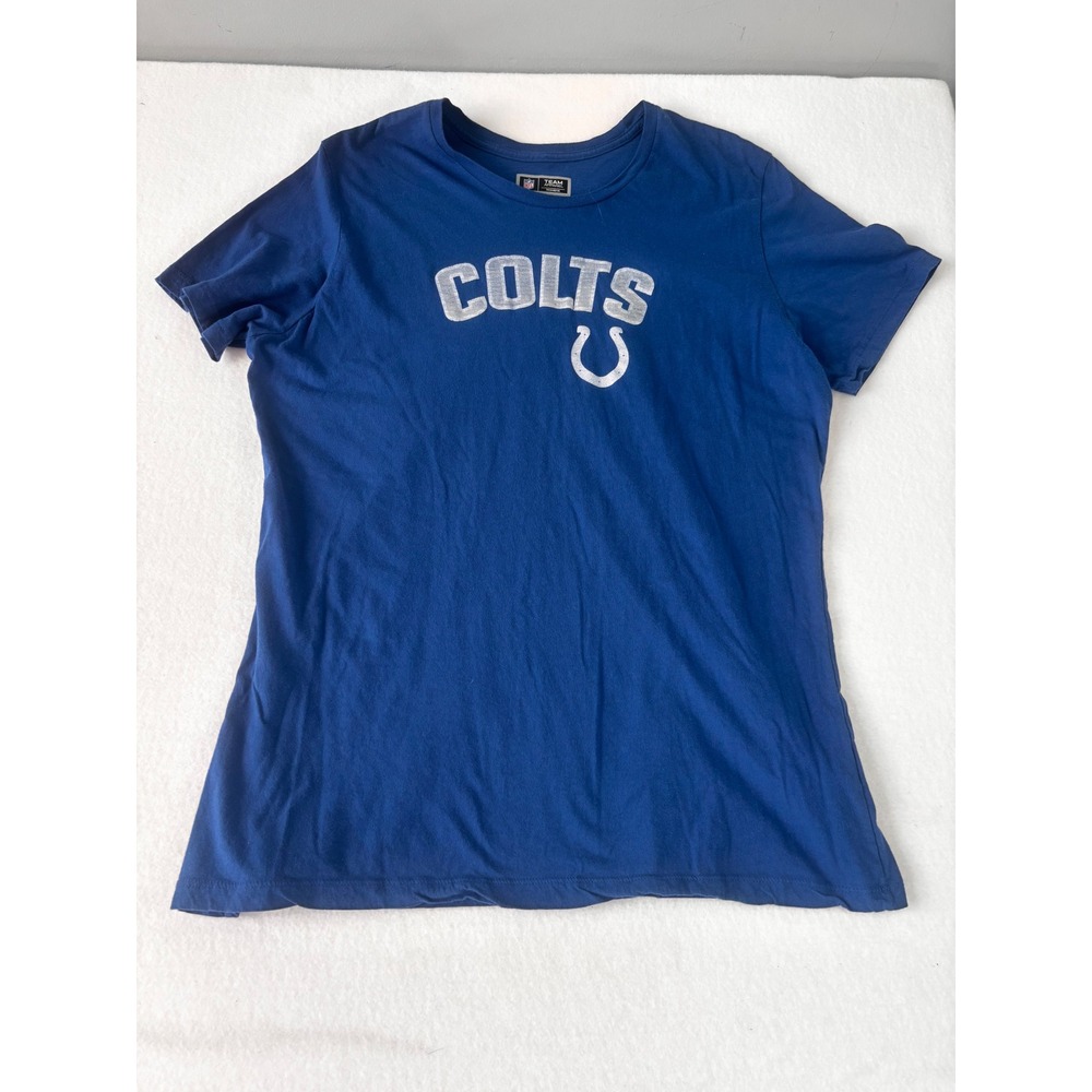 NFL Teamโ Apparel Indianapolis Colts Womens 2XL Blue Graphic T-Shirt Cotton Tee